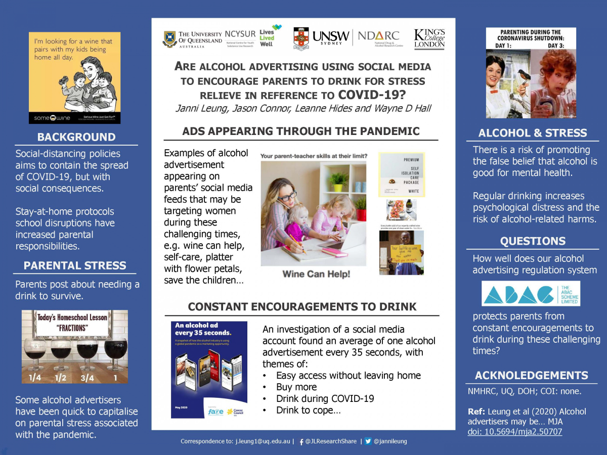 image - Are alcohol advertising using social media to encourage parents to drink for stress relieve in reference to COVID-19?