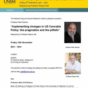 Image - NDARC Seminar - Prof Mark Kleiman Image - NDARC Seminar - Prof Mark Kleiman