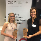 2017 award winners Ms Louise Birrell (on behalf of the Climate Schools program) and Dr Christina Marel. 2017 award winners Ms Louise Birrell (on behalf of the Climate Schools program) and Dr Christina Marel.